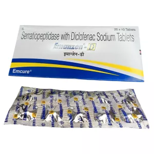 Серратиопептидаза 10мг + диклофенак 50мг (Серрата аналог +диклофенак) :: Emanzen таблетки №10